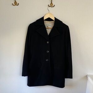 Banana Republic Black Women's top coat, pea coat, wool blend